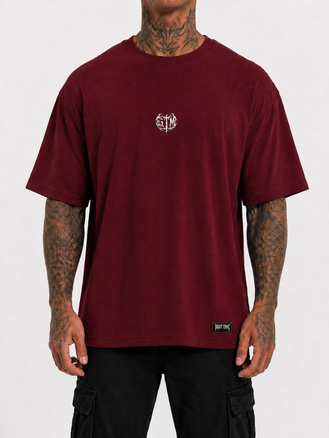 THE ULTÍMATE PUMP COVER- CAMISETA OVERSIZE BURDEOS