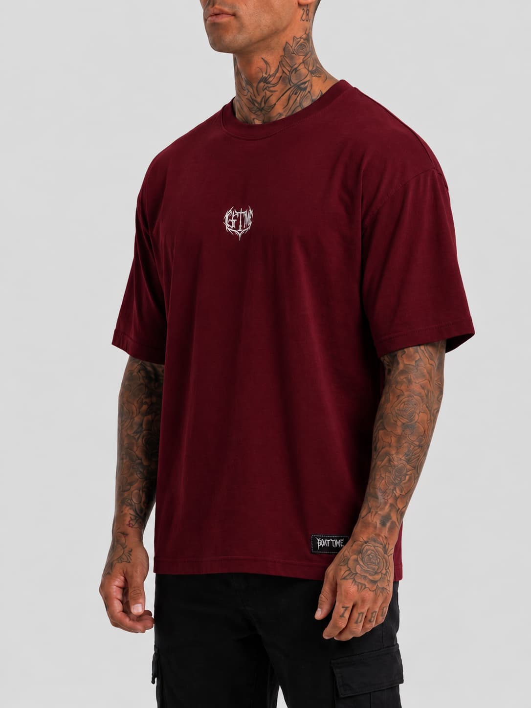 THE ULTÍMATE PUMP COVER- CAMISETA OVERSIZE BURDEOS
